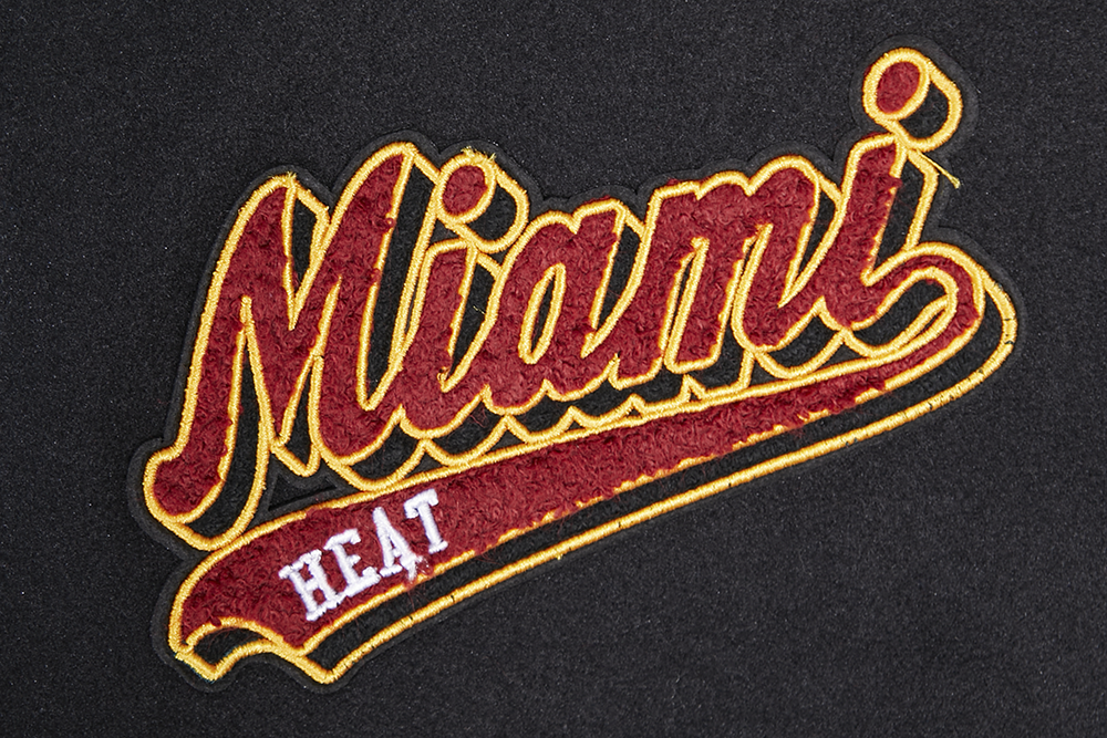 NBA MIAMI HEAT SCRIPT TAIL BLOUSON COLLÉGIAL POUR HOMME (NOIR)