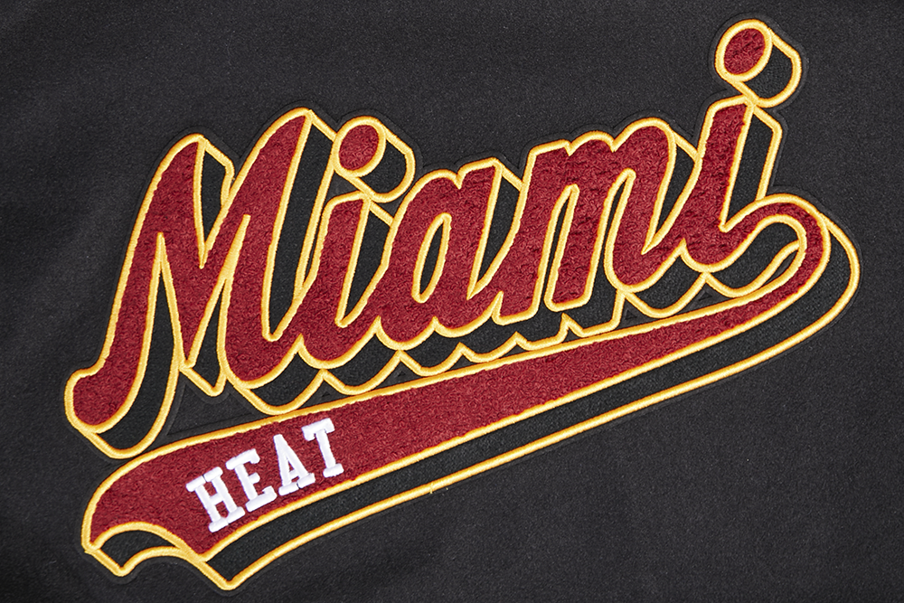 NBA MIAMI HEAT SCRIPT TAIL BLOUSON COLLÉGIAL POUR HOMME (NOIR)