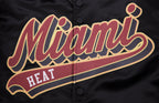 NBA MIAMI HEAT SCRIPT TAIL MEN'S SATIN JACKET (BLACK)