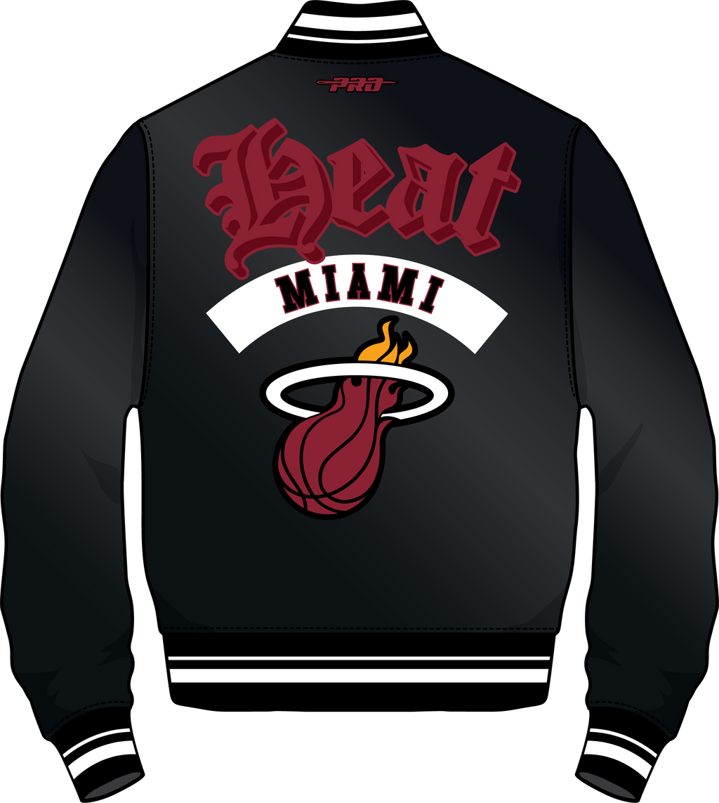 NBA MIAMI HEAT BEST OF MEN'S RIB SATIN JACKET (BLACK)