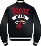 NBA MIAMI HEAT BEST OF MEN'S RIB SATIN JACKET (BLACK)