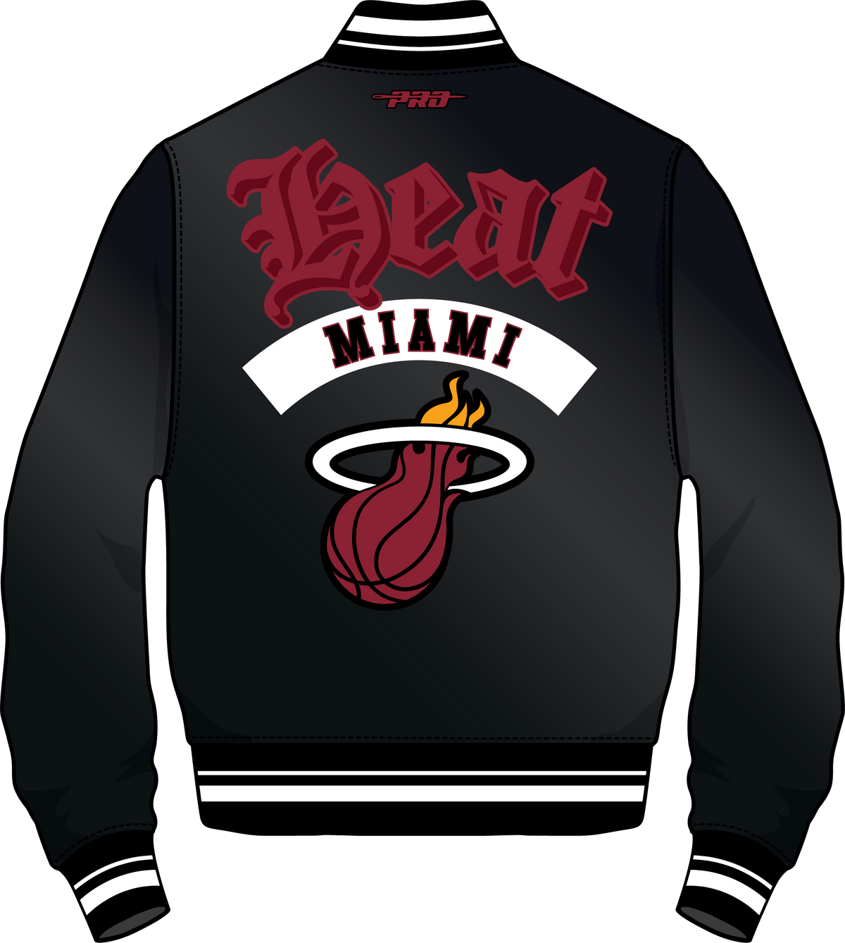 NBA MIAMI HEAT BEST OF MEN'S RIB SATIN JACKET (BLACK)