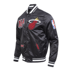 NBA MIAMI HEAT BEST OF MEN'S RIB SATIN JACKET (BLACK)