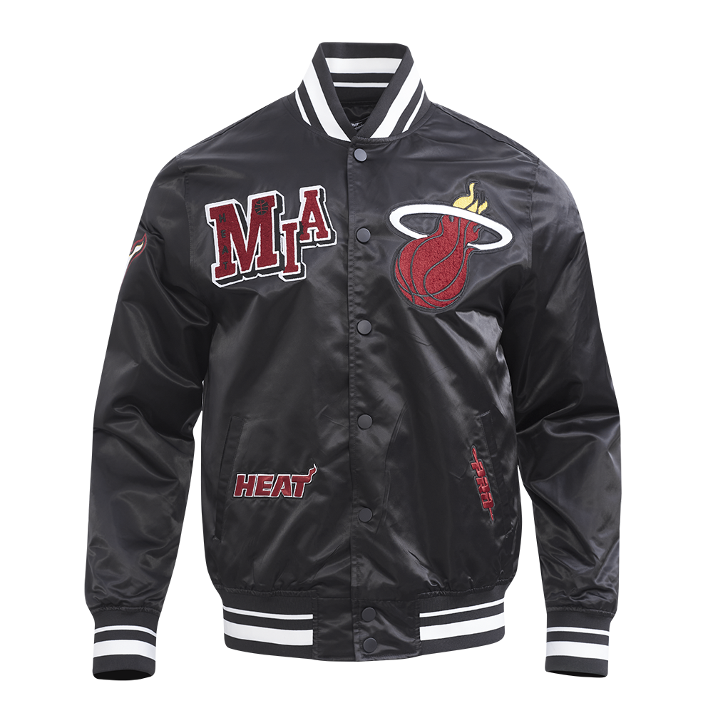 NBA MIAMI HEAT BEST OF MEN'S RIB SATIN JACKET (BLACK)