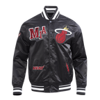 NBA MIAMI HEAT BEST OF MEN'S RIB SATIN JACKET (BLACK)