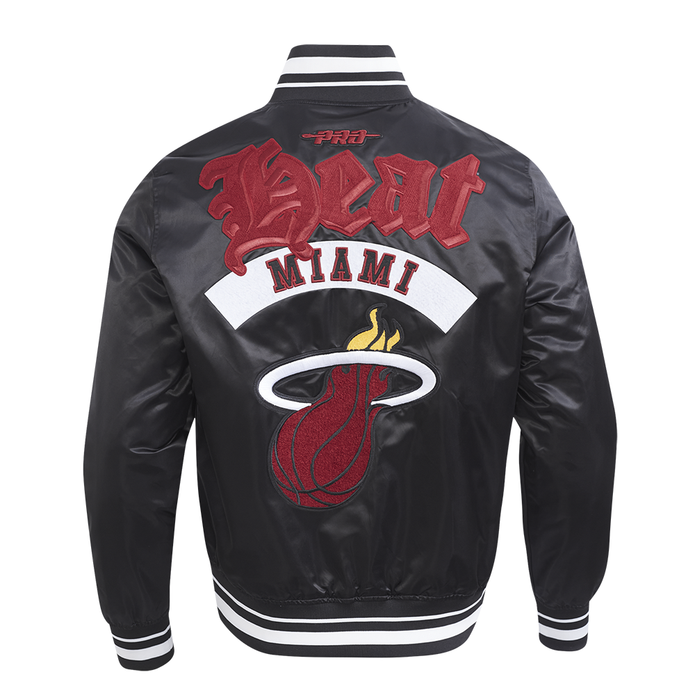 NBA MIAMI HEAT BEST OF MEN'S RIB SATIN JACKET (BLACK)