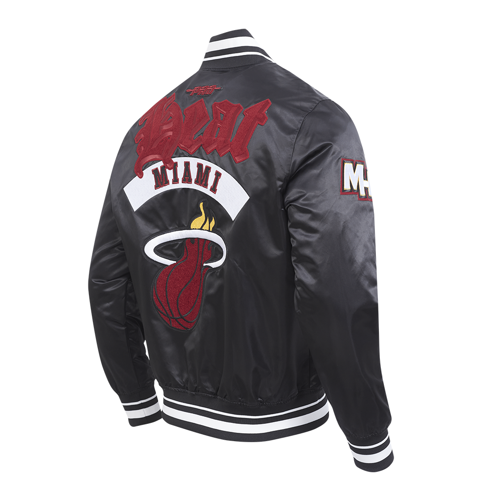 NBA MIAMI HEAT BEST OF MEN'S RIB SATIN JACKET (BLACK)