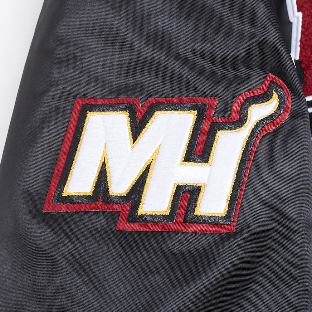 NBA MIAMI HEAT BEST OF MEN'S RIB SATIN JACKET (BLACK)
