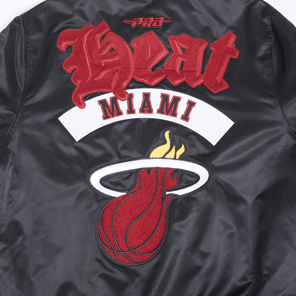 NBA MIAMI HEAT BEST OF MEN'S RIB SATIN JACKET (BLACK)