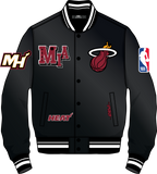 NBA MIAMI HEAT BEST OF MEN'S RIB SATIN JACKET (BLACK)