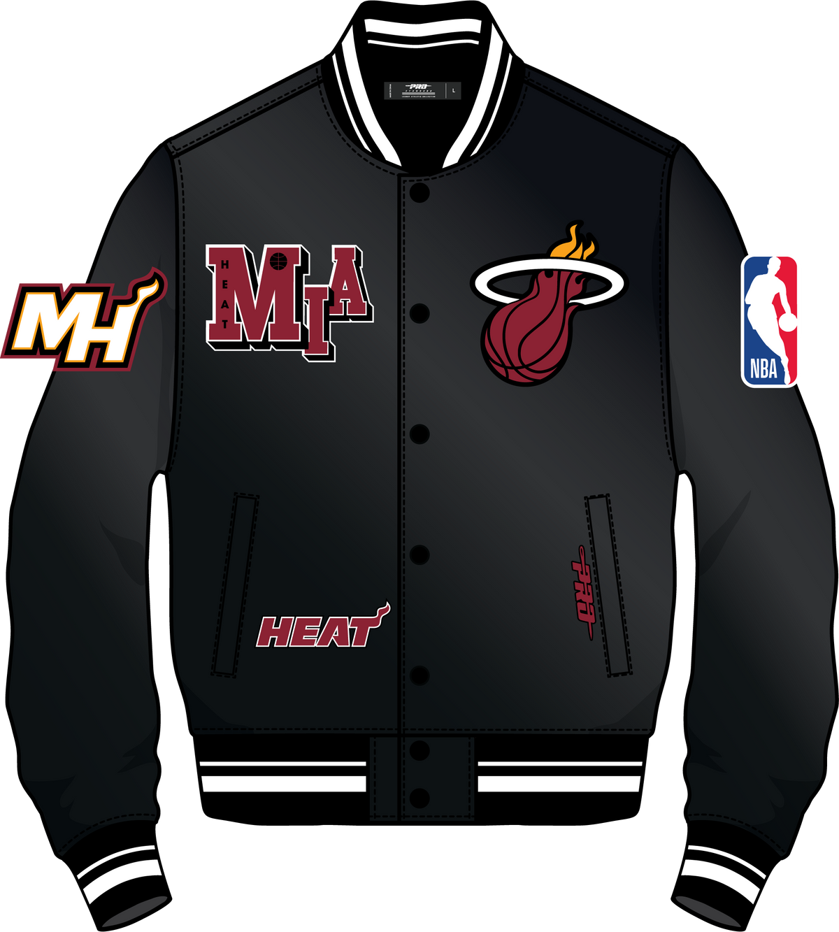 NBA MIAMI HEAT BEST OF MEN'S RIB SATIN JACKET (BLACK)