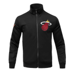 NBA MIAMI HEAT CLASSIC VESTE D'ENTRAÎNEMENT EN MAILLE DOUBLE POUR HOMME (NOIR)