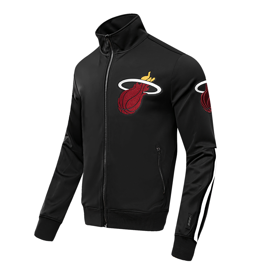 NBA MIAMI HEAT CLASSIC VESTE D'ENTRAÎNEMENT EN MAILLE DOUBLE POUR HOMME (NOIR)