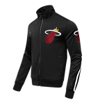 NBA MIAMI HEAT CLASSIC VESTE D'ENTRAÎNEMENT EN MAILLE DOUBLE POUR HOMME (NOIR)