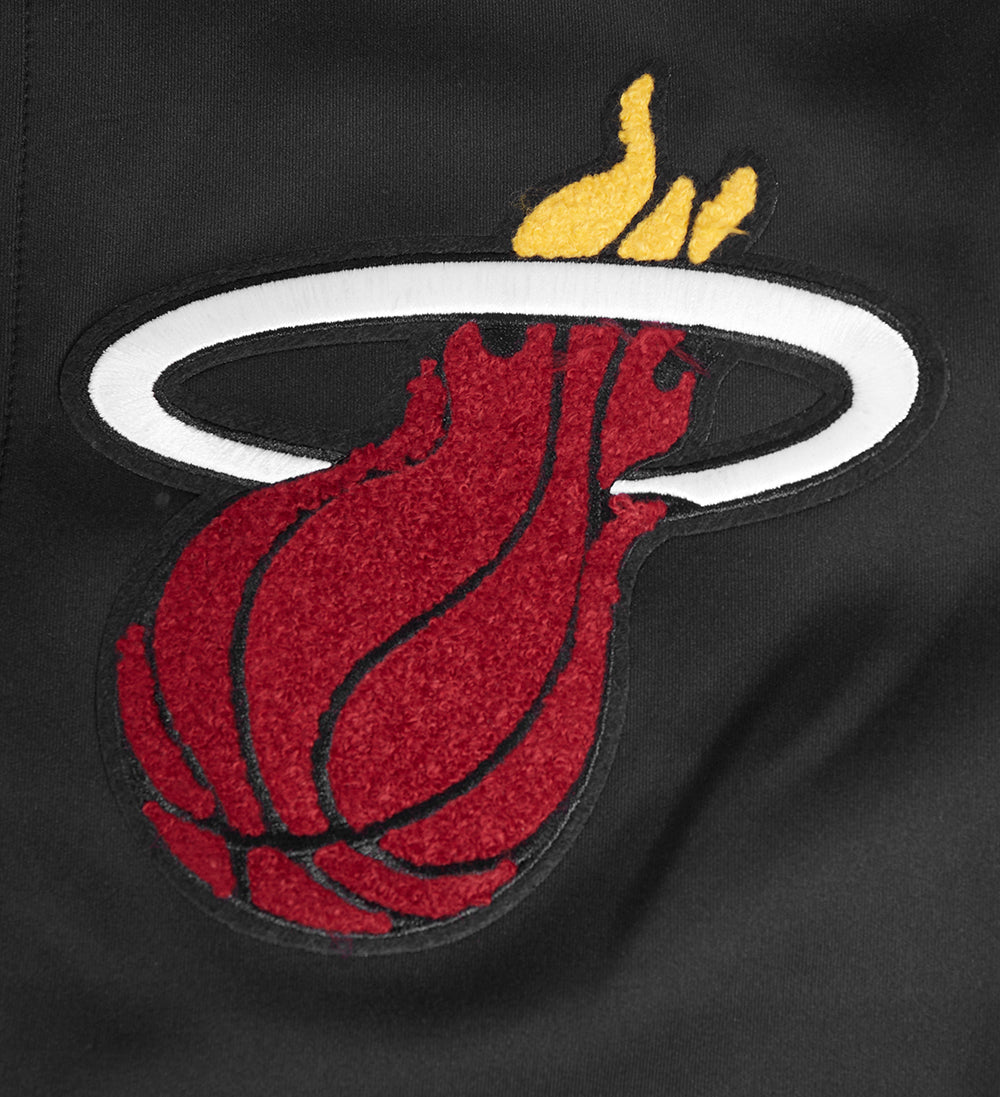 NBA MIAMI HEAT CLASSIC VESTE D'ENTRAÎNEMENT EN MAILLE DOUBLE POUR HOMME (NOIR)