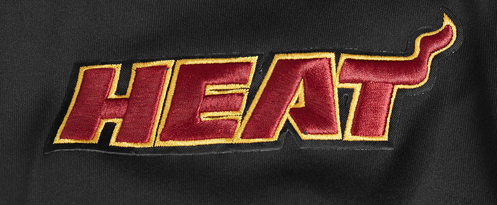 NBA MIAMI HEAT CLASSIC VESTE D'ENTRAÎNEMENT EN MAILLE DOUBLE POUR HOMME (NOIR)
