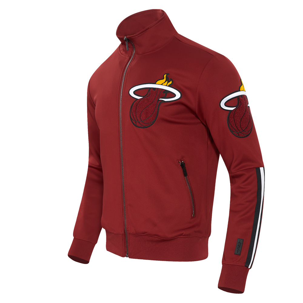 NBA MIAMI HEAT CLASSIC MEN'S DK TRACK JACKET (CARDINAL RED/BLACK)