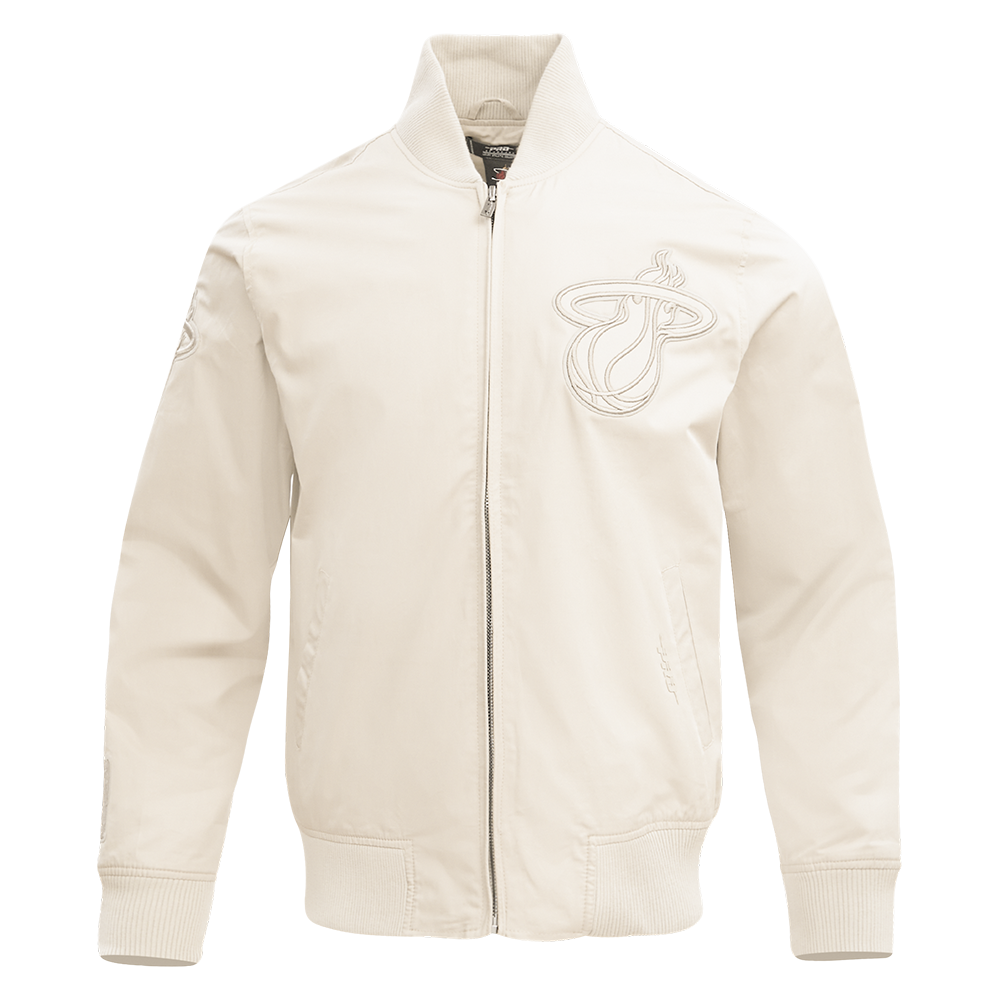 NBA MIAMI HEAT NEUTRAL MEN'S  TWILL JACKET (EGGSHELL)