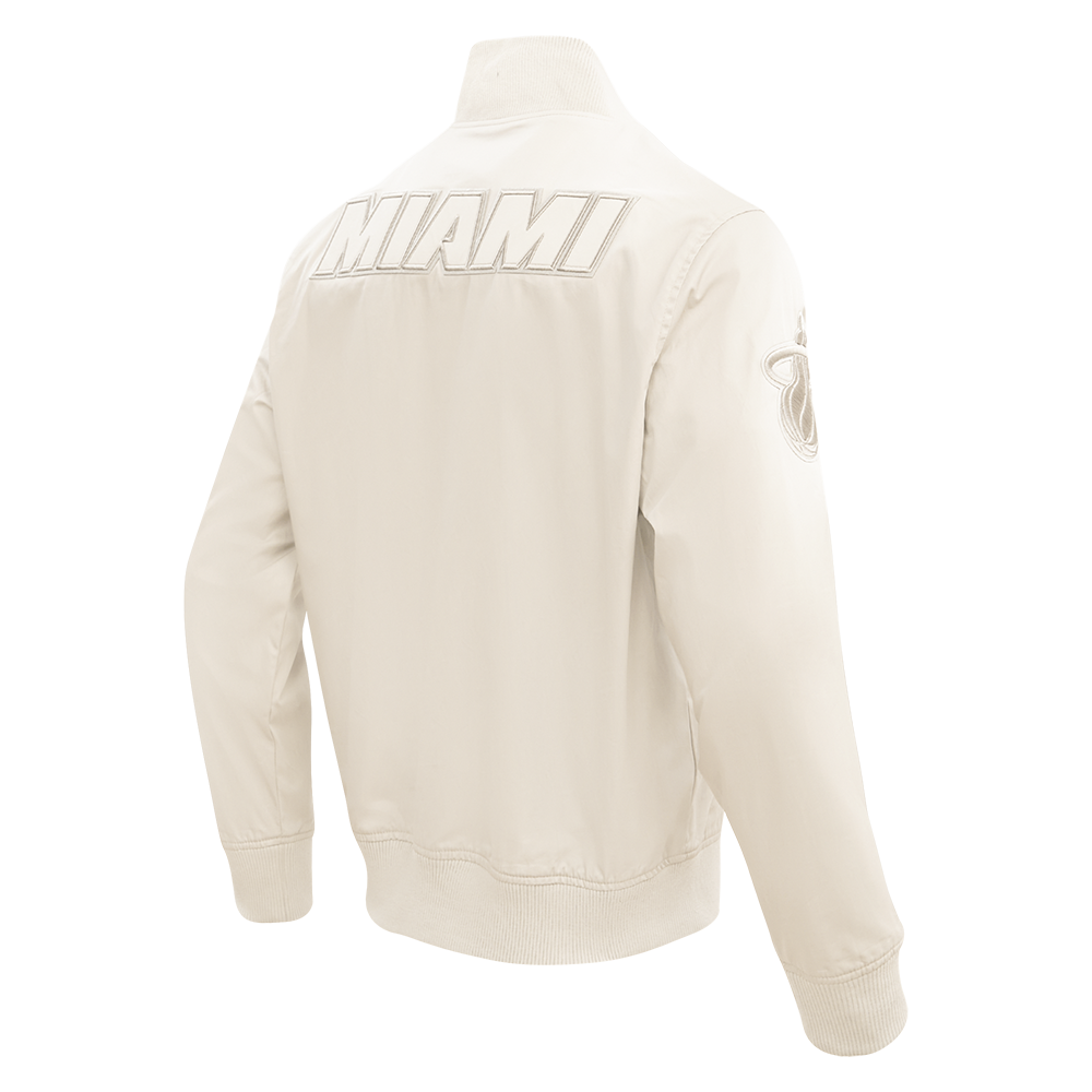 NBA MIAMI HEAT NEUTRAL MEN'S  TWILL JACKET (EGGSHELL)