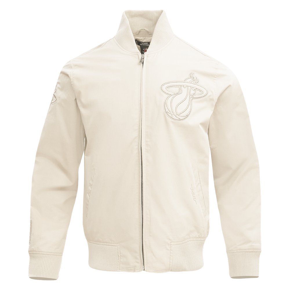 NBA MIAMI HEAT NEUTRAL BLOUSON EN SERGÉ POUR HOMME (COQUILLE D'ŒUF)