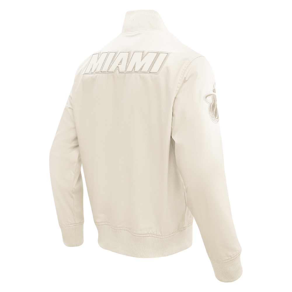 NBA MIAMI HEAT NEUTRAL BLOUSON EN SERGÉ POUR HOMME (COQUILLE D'ŒUF)
