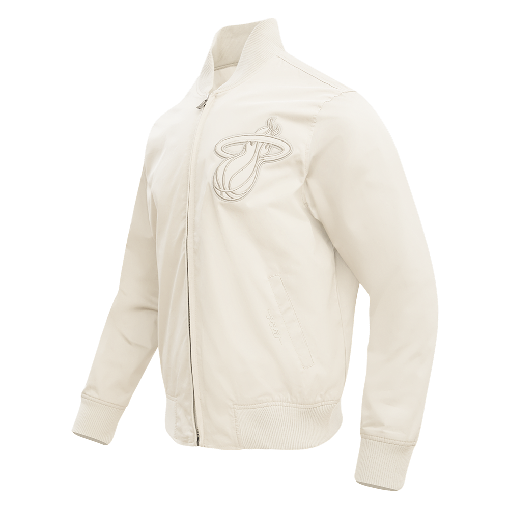 NBA MIAMI HEAT NEUTRAL MEN'S  TWILL JACKET (EGGSHELL)