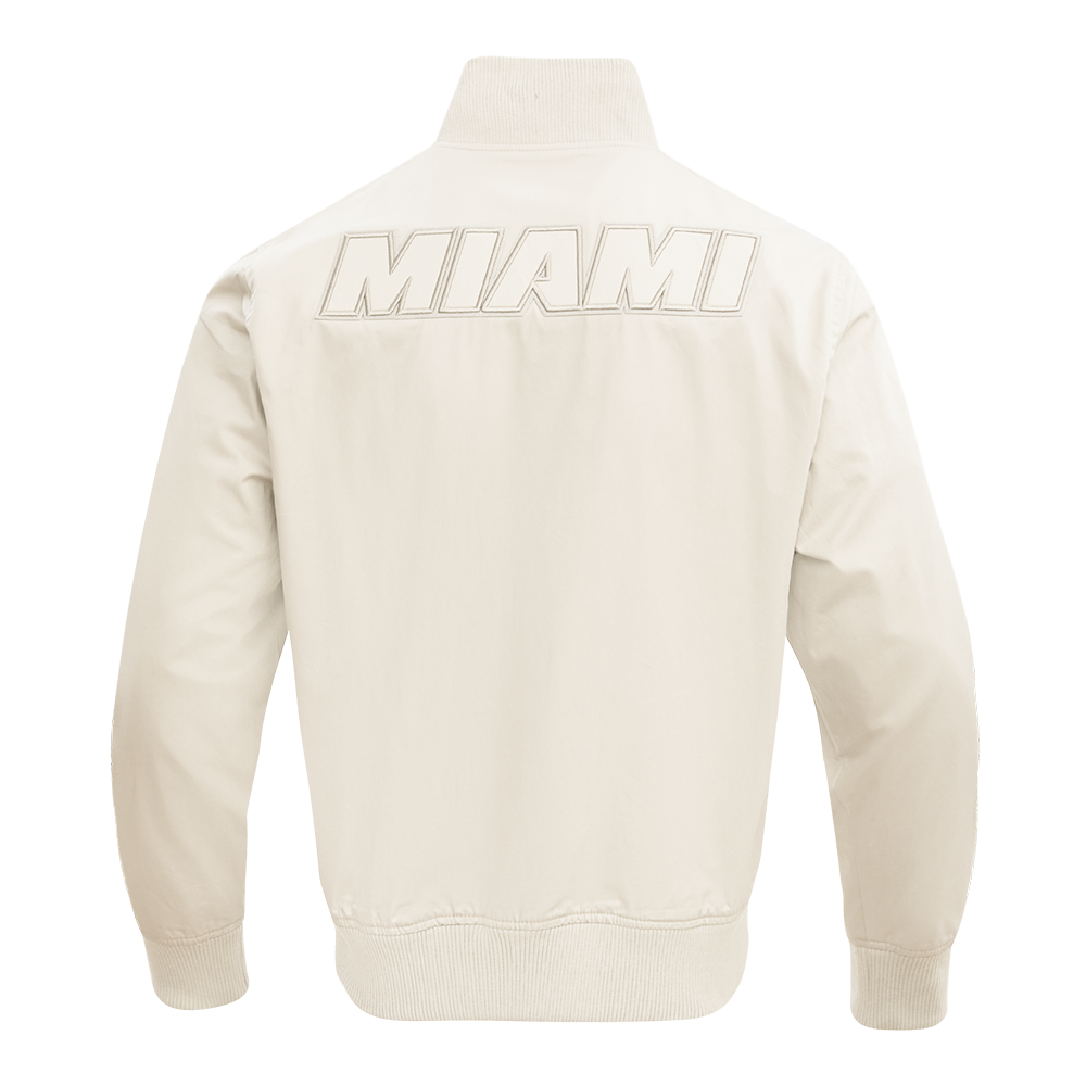 NBA MIAMI HEAT NEUTRAL MEN'S  TWILL JACKET (EGGSHELL)