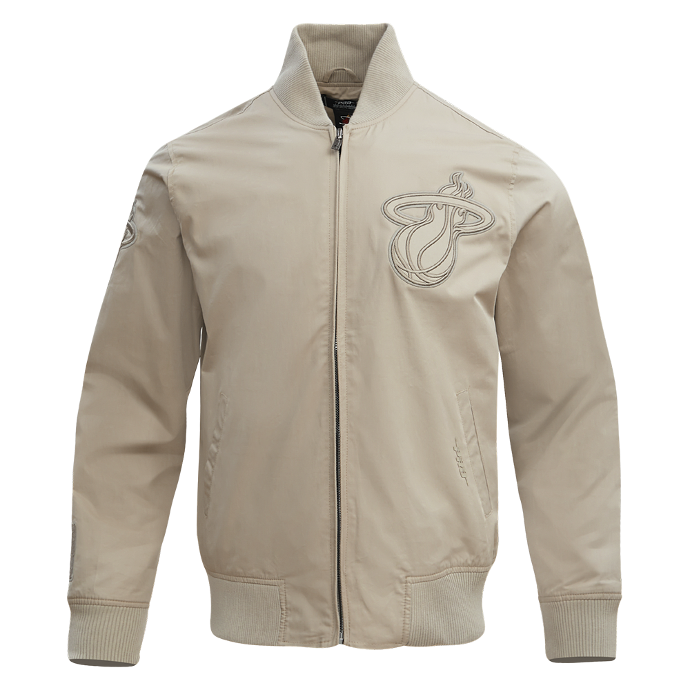 NBA MIAMI HEAT NEUTRAL MEN'S  TWILL JACKET (TAUPE)