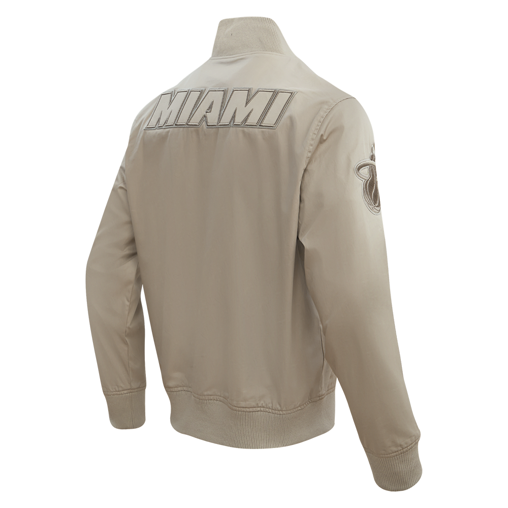 NBA MIAMI HEAT NEUTRAL MEN'S  TWILL JACKET (TAUPE)