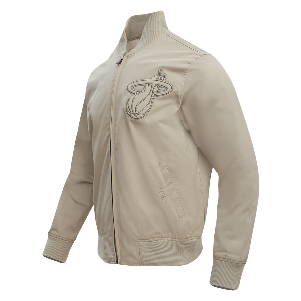 NBA MIAMI HEAT NEUTRAL MEN'S  TWILL JACKET (TAUPE)