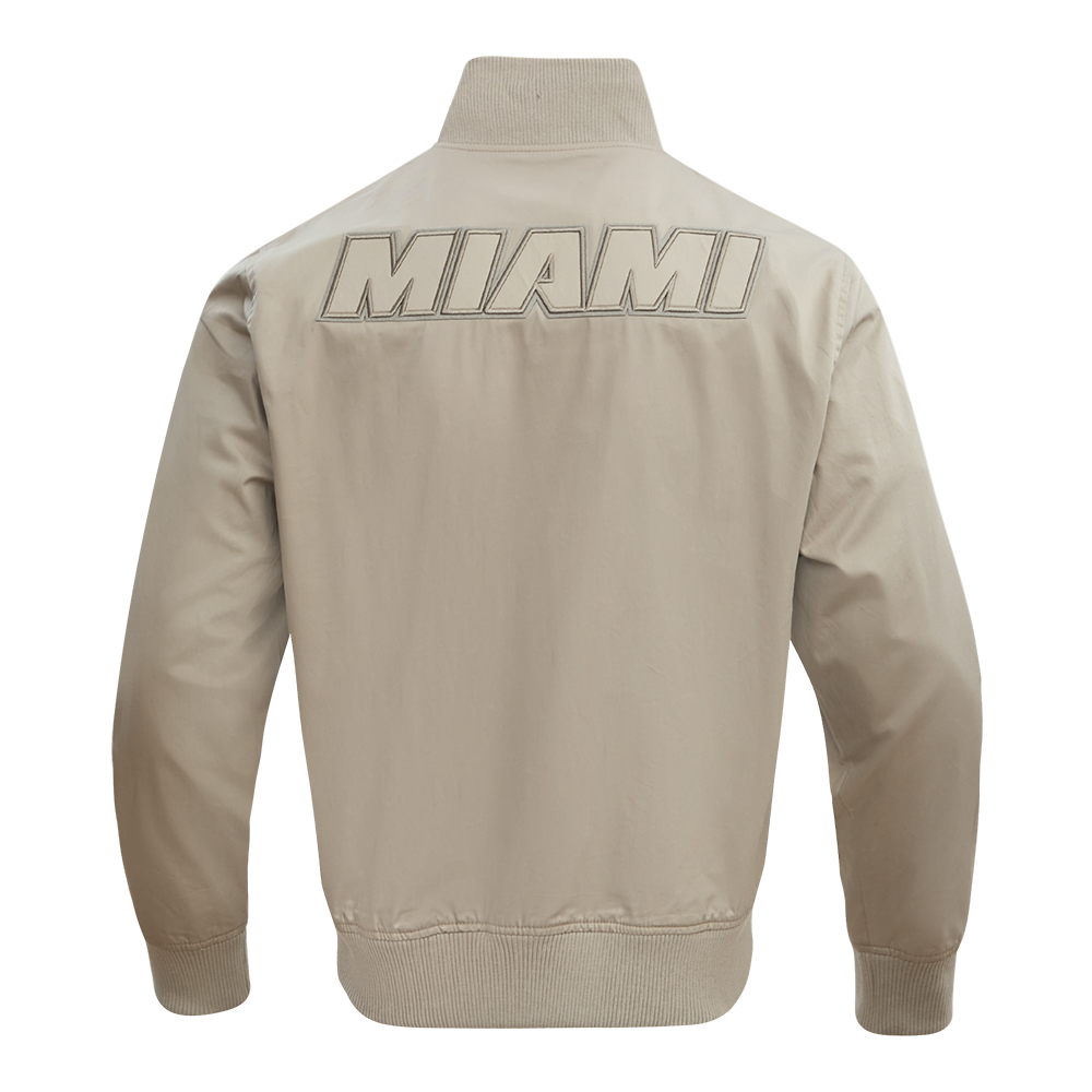 NBA MIAMI HEAT NEUTRAL MEN'S  TWILL JACKET (TAUPE)