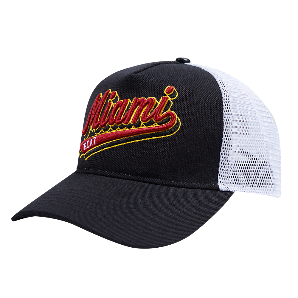 NBA MIAMI HEAT SCRIPT TAIL TRUCKER HAT (BLACK)