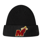 NBA MIAMI HEAT MASH UP POLAR FLEECE LINED PRO BEANIE CUFFED\ (BLACK)