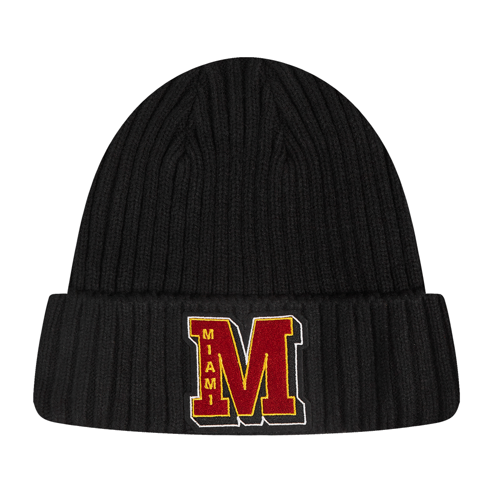 NBA MIAMI HEAT MASH UP POLAR FLEECE LINED PRO BEANIE CUFFED\ (BLACK)