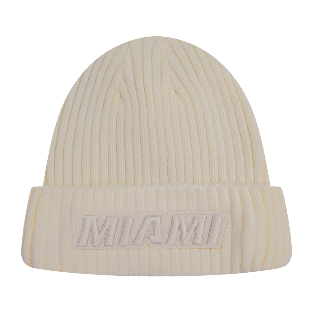 NBA MIAMI HEAT NEUTRAL BEANIE (EGGSHELL)