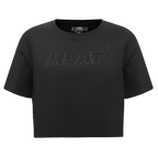 NBA MIAMI HEAT NEUTRAL T-SHIRT À COUPE CARRÉE POUR FEMME (NOIR)