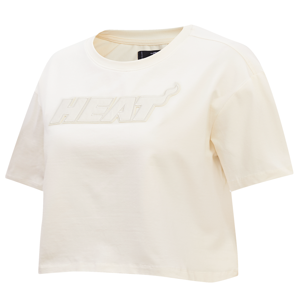 NBA MIAMI HEAT NEUTRAL WOMEN'S BOXY TEE (EGGSHELL)