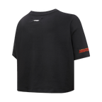 NBA MIAMI HEAT SCRIPT TAIL T-SHIRT EN JERSEY SIMPLE À COUPE CARRÉE POUR FEMME (NOIR)