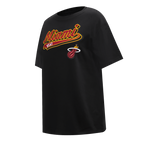 NBA MIAMI HEAT SCRIPT TAIL WOMEN'S BOYFRIEND TEE (BLACK)