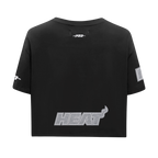 NBA MIAMI HEAT REVERSE FRENCH TERRY T-SHIRT EN JERSEY SIMPLE À COUPE CARRÉE POUR FEMME (NOIR)