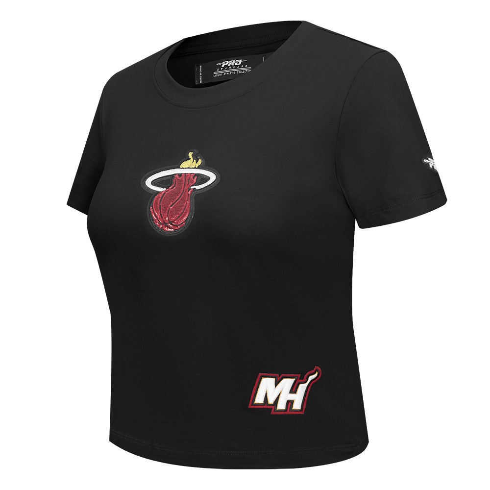 NBA MIAMI HEAT GAME DAY CLASSICS T-SHIRT BABY DOLL EN JERSEY SIMPLE POUR FEMME (NOIR)