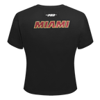 NBA MIAMI HEAT GAME DAY CLASSICS T-SHIRT BABY DOLL EN JERSEY SIMPLE POUR FEMME (NOIR)