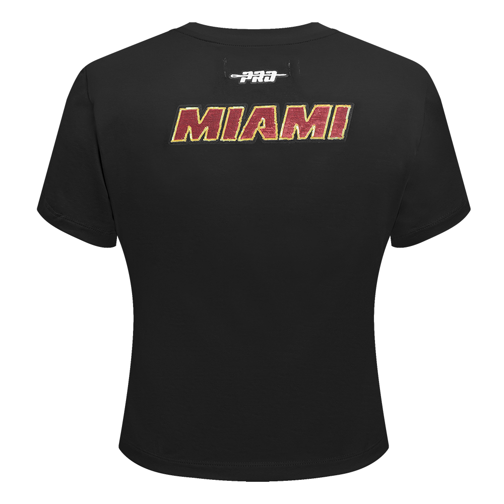NBA MIAMI HEAT GAME DAY CLASSICS T-SHIRT BABY DOLL EN JERSEY SIMPLE POUR FEMME (NOIR)