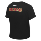 NBA MIAMI HEAT GAME DAY CLASSICS T-SHIRT BABY DOLL EN JERSEY SIMPLE POUR FEMME (NOIR)