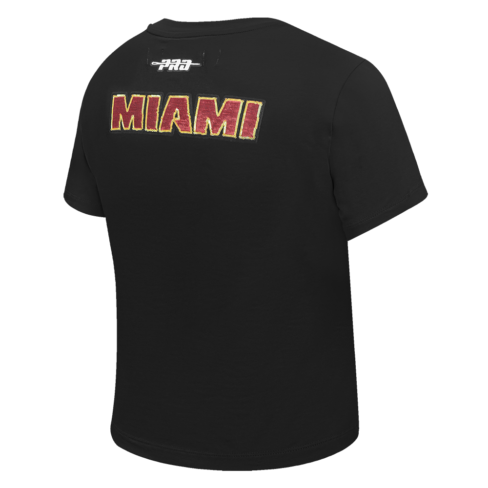 NBA MIAMI HEAT GAME DAY CLASSICS T-SHIRT BABY DOLL EN JERSEY SIMPLE POUR FEMME (NOIR)