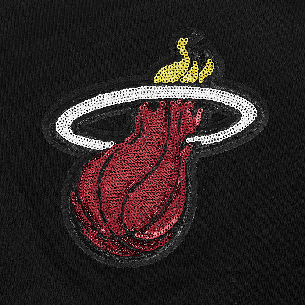 NBA MIAMI HEAT GAME DAY CLASSICS T-SHIRT BABY DOLL EN JERSEY SIMPLE POUR FEMME (NOIR)