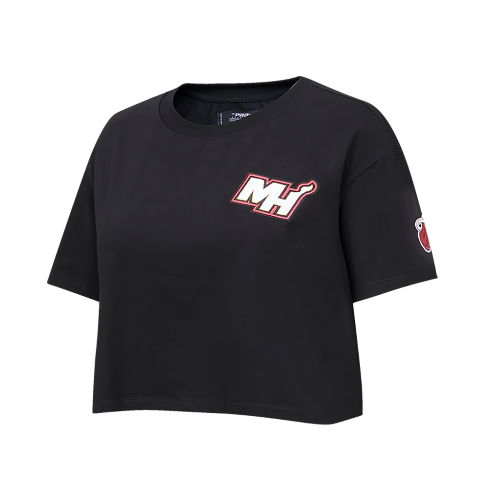 NBA MIAMI HEAT CLASSIC WOMEN'S BOXY TEE (BLACK)