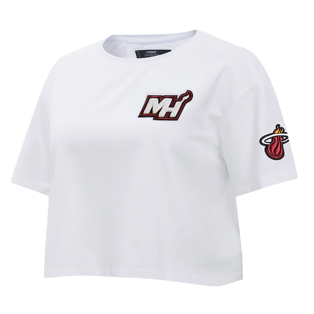 NBA MIAMI HEAT CLASSIC WOMEN'S BOXY TEE (WHITE)