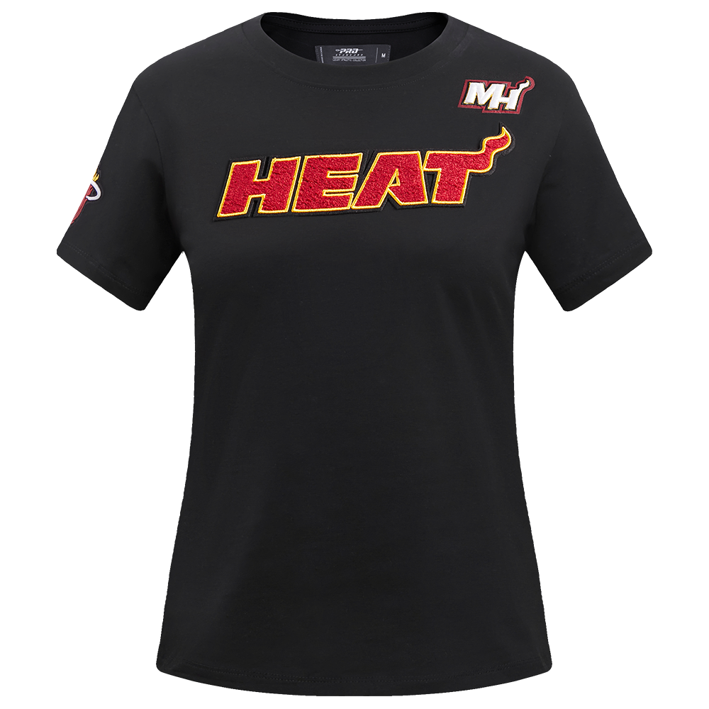 NBA MIAMI HEAT CLASSIC T-SHIRT AJUSTÉ À MANCHES COURTES POUR FEMME (NOIR)