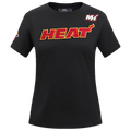NBA MIAMI HEAT CLASSIC T-SHIRT AJUSTÉ À MANCHES COURTES POUR FEMME (NOIR)
